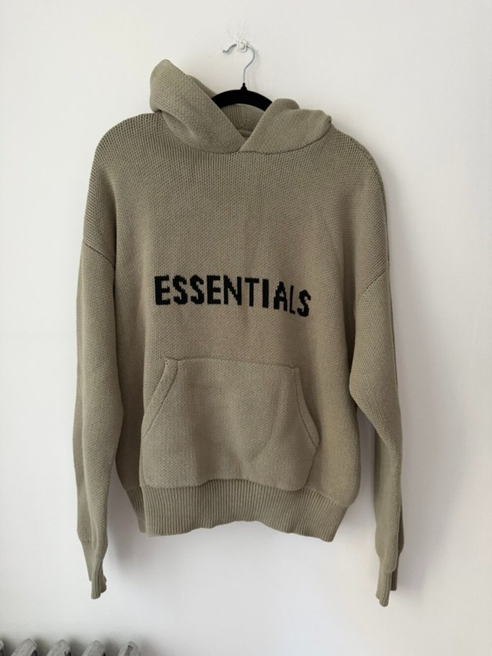 Fear Of God Essentials Knit Pullover Hoodie Oversized Sweater Beige